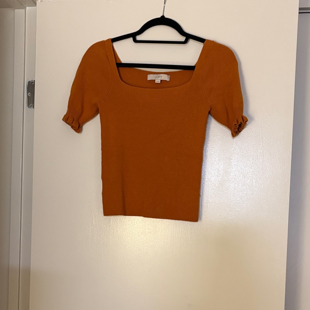 LOFT Women's Rust Knit Blouse